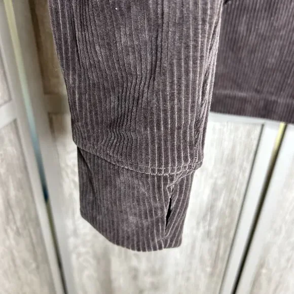 Lululemon Scuba Track Jacket Velvet Cord Full Zip Brown Color Size 12 NWT - Picture 6 of 8